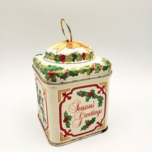 ENESCO Mini Christmas Bird Tin Ornament Hong Kong Gift Box Vintage 1985 4.5"